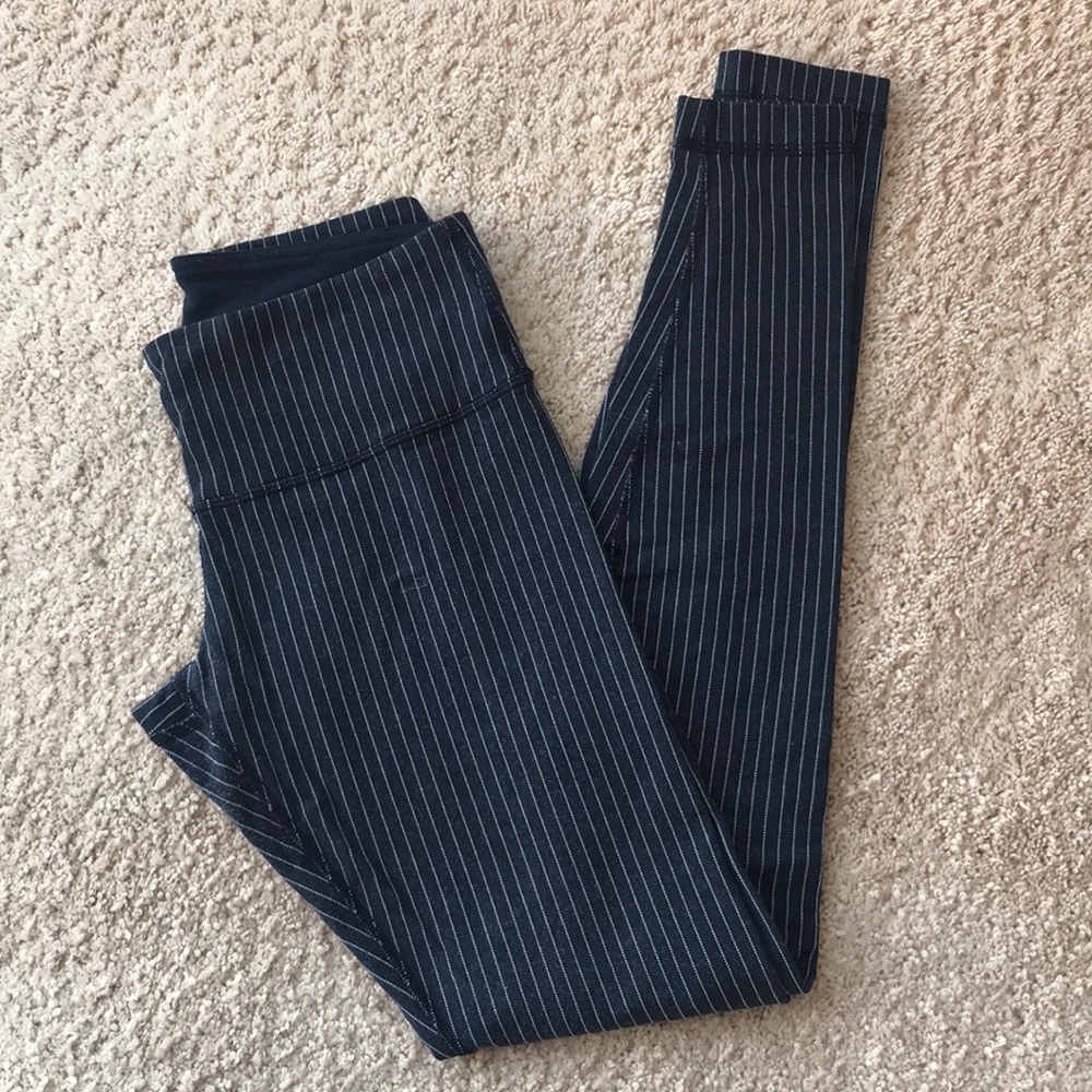Lululemon Navy Pinstripe Wunder Unders